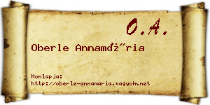 Oberle Annamária névjegykártya